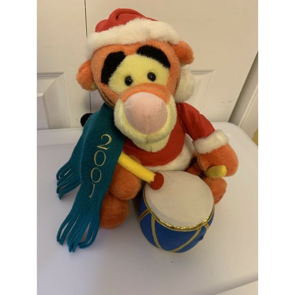 2001 Disney Store Winnie The Pooh Tigger Christmas Drummer Plush - Picture 8 of 10